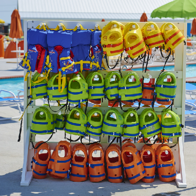 Life vests at Maui Jack's Waterpark