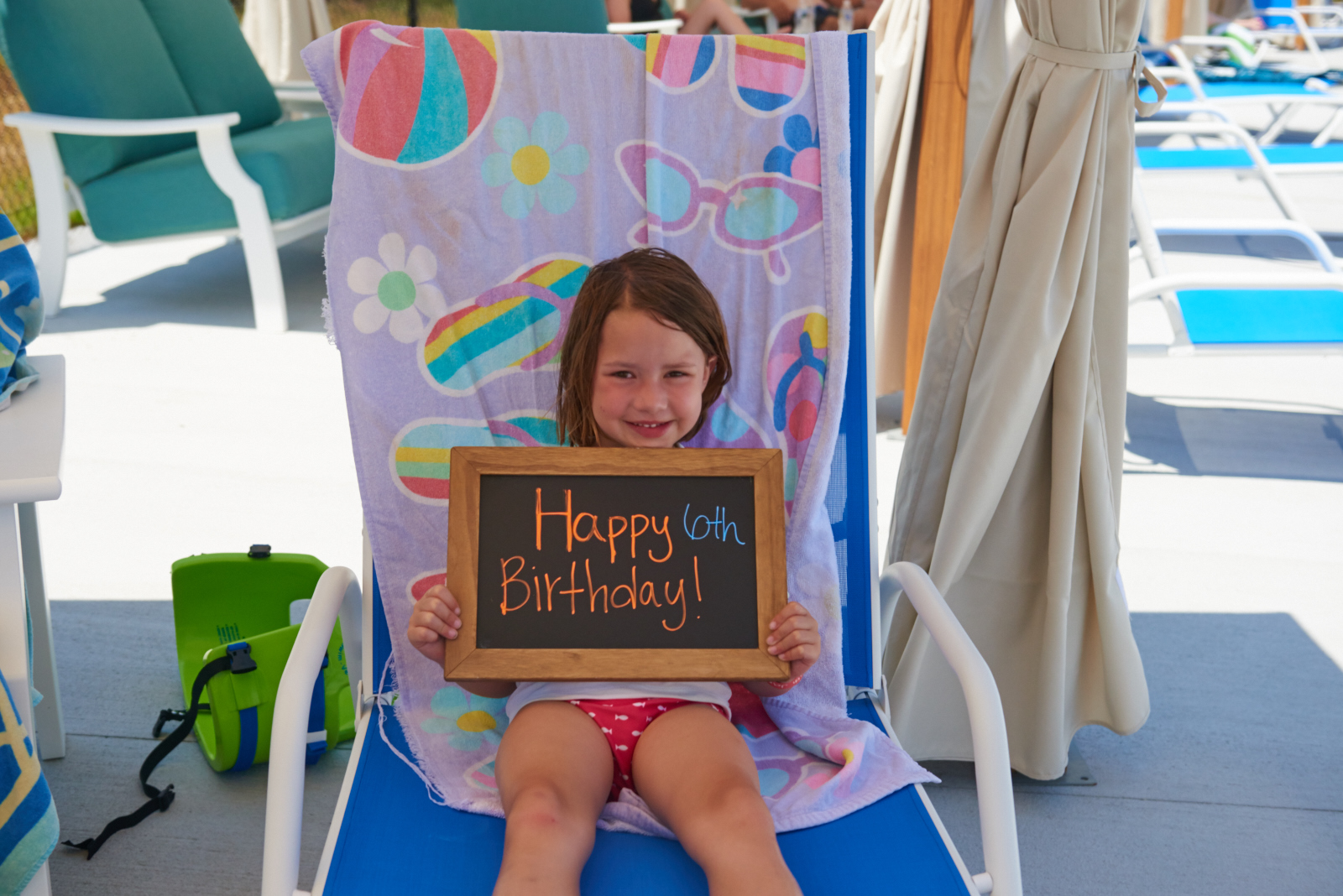 Little girl celebrating her birthday at Maui Jack's Waterpark