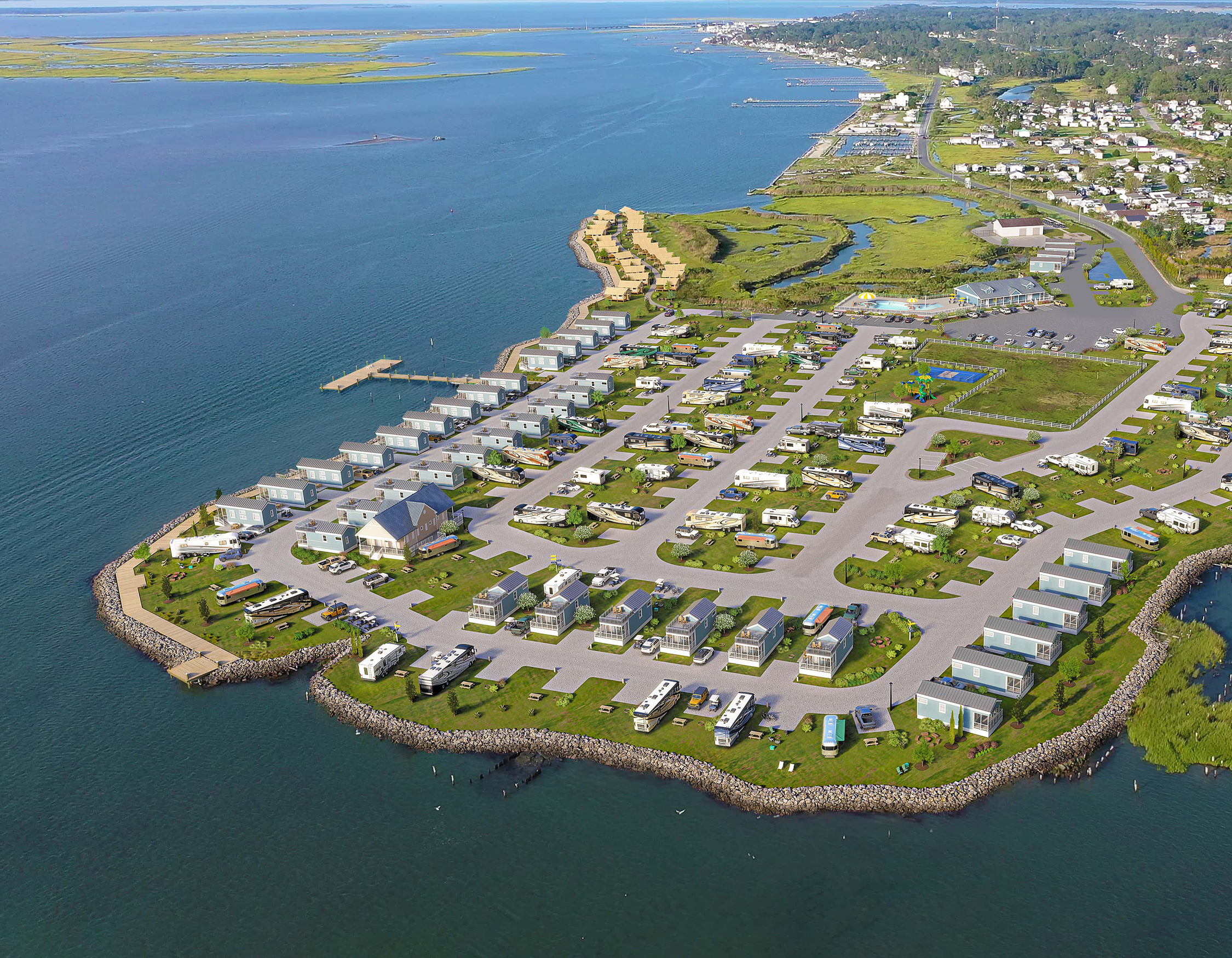 Sun Outdoors Chincoteague Bay, Virginia, Aerial